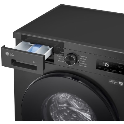 Пральна машина LG фронтальна, 9кг, 1200, A+++, 55см, дисплей, пара, інвертор, чорний (F2Y1VS5J)