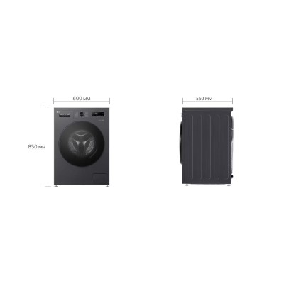 Пральна машина LG фронтальна, 9кг, 1200, A+++, 55см, дисплей, пара, інвертор, чорний (F2Y1VS5J)