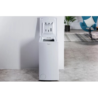 Пральна машина Whirlpool вертикальна, 6,5кг, 1200, A+++, 60см, дисплей, інвертор, білий (TDLR65230UA)