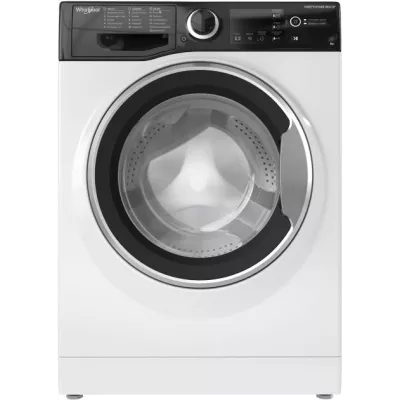 Пральна машина Whirlpool фронтальна, 6кг, 1200, A+++, 43см, дисплей, інвертор, люк чорний, білий (WRBSB6228BUA)