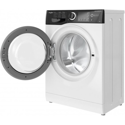 Пральна машина Whirlpool фронтальна, 6кг, 1200, A+++, 43см, дисплей, інвертор, люк чорний, білий (WRBSB6228BUA)