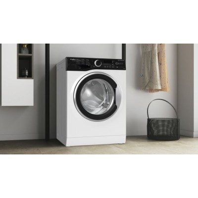 Пральна машина Whirlpool фронтальна, 6кг, 1200, A+++, 43см, дисплей, інвертор, люк чорний, білий (WRBSB6228BUA)