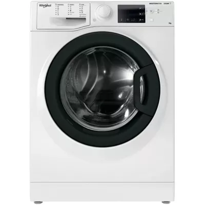 Пральна машина Whirlpool фронтальна, 7кг, 1200, A+++, 43.5см, дисплей, пара, інвертор, люк чорний, білий (WRSB7259WBUA)