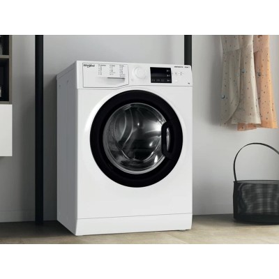 Пральна машина Whirlpool фронтальна, 7кг, 1200, A+++, 43.5см, дисплей, пара, інвертор, люк чорний, білий (WRSB7259WBUA)