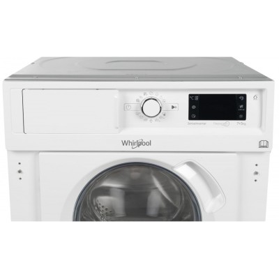 Прально-сушильна машина Whirlpool вбудована фронтальна, 7(5)кг, 1400, A+++, 60см, дисплей, пара, інвертор, білий (BIWDWG75148)