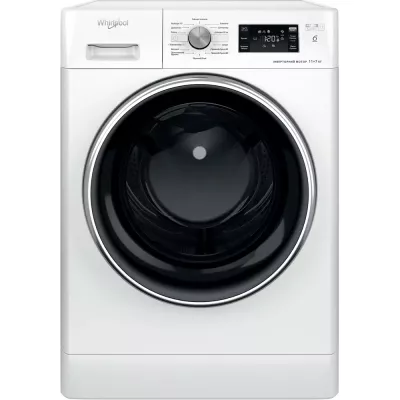 Прально-сушильна машина Whirlpool фронтальна, 11(7)кг, 1600, A, 60см, дисплей, пара, інвертор, білий (FFWDB1176258BCVUA)