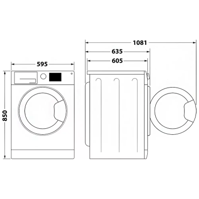 Прально-сушильна машина Whirlpool фронтальна, 11(7)кг, 1600, A, 60см, дисплей, пара, інвертор, білий (FFWDB1176258BCVUA)