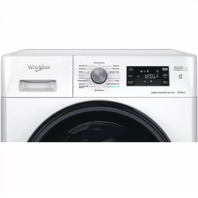 Прально-сушильна машина Whirlpool фронтальна, 8(6)кг, 1400, A, 60см, дисплей, пара, інвертор, білий (FFWD8649BVUA)