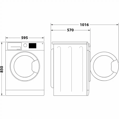 Прально-сушильна машина Whirlpool фронтальна, 8(6)кг, 1400, A, 60см, дисплей, пара, інвертор, білий (FFWD8649BVUA)
