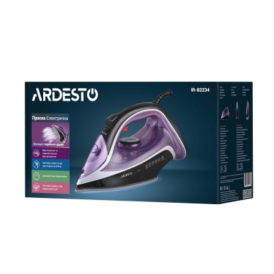 Праска Ardesto IR-B2234, 2400Вт, 350мл, паровий удар-120гр, керам. підошва, фіолетово-чорний