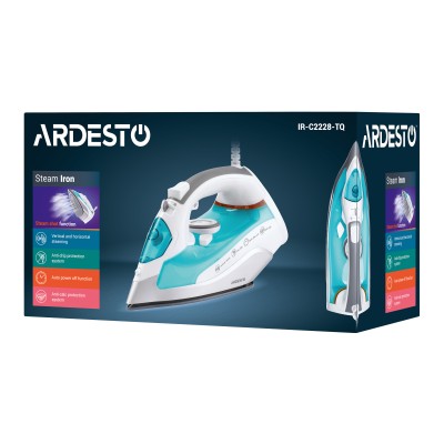 Праска Ardesto IR-C2228-TQ, 2200Вт, 280мл, паровий удар-100гр, керам. підошва, голубий