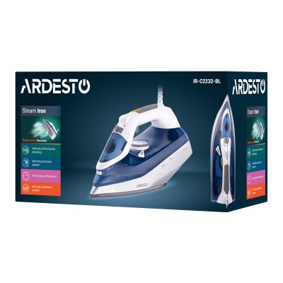 Праска Ardesto IR-C2232-BL, 2200Вт, 320мл, паровий удар, керам. підошва, синій