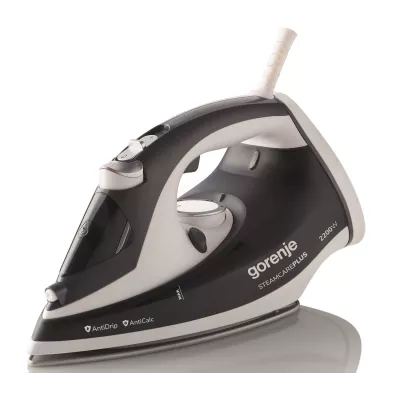 Праска Gorenje, 2200Вт, 280мл, паровий удар -90гр, верт. відпарювання, антинакип, керам. підошва "Perfect Glide", сірий (SIH2200
