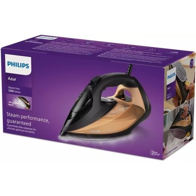 Праска Philips 7000 Series, 2800Вт, 300мл, паровий удар -250гр, постійна пара - 50гр, нерж. сталь, чорно-золотий (DST7040/80)
