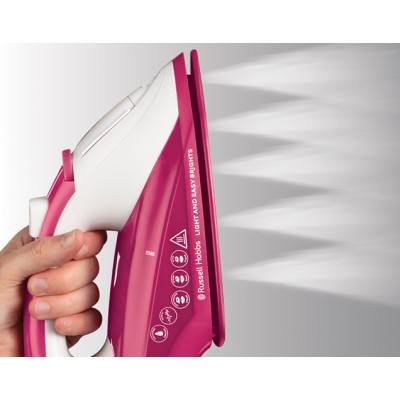 Праска Russell Hobbs Light & Easy Brights Berry, 2600Вт, 240мл, паровий удар -115гр, постійна пара - 35гр, керам. підошва, малин