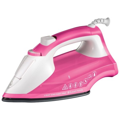 Праска Russell Hobbs Light & Easy Pro, 2600Вт, 240мл, паровий удар -130гр, постійна пара - 40гр, керам. підошва, біло-рожевий (2