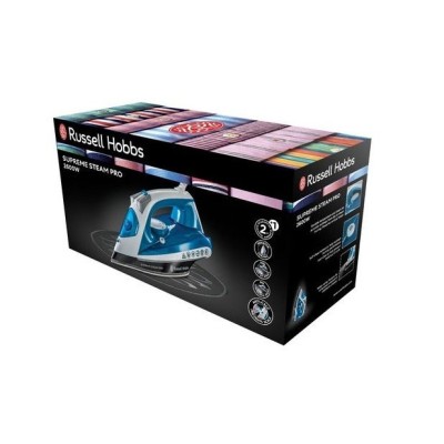 Праска Russell Hobbs Supreme Steam Pro, 2600Вт, 310мл, паровий удар -145гр, постійна пара - 40гр, керам. підошва, синій (23971-5 Праска Russell Hobbs Supreme Steam Pro, 2600Вт, 310мл, паровий удар -145гр, постійна пара - 40гр, керам. підошва, синій (23971-5
