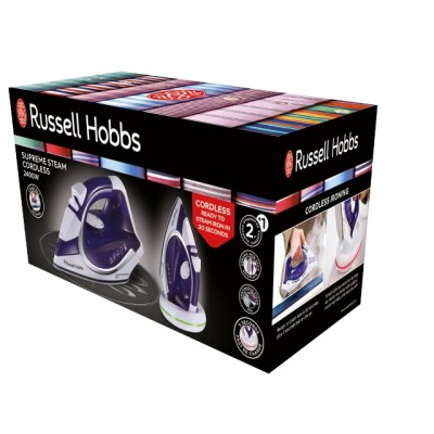 Праска Russell Hobbs безпровідна Supreme Steam Cordless, 2400Вт, 300мл, паровий удар -40гр, постійна пара - 135гр, база для заря