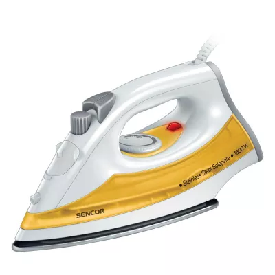 Праска Sencor, 1600Вт, 200мл, паровий удар -70гр, постійна пара - 20гр, нерж. сталь, біло-жовтий (SSI2028YL)