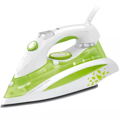 Праска Sencor, 2200Вт, 380мл, паровий удар -120гр, постійна пара - 25гр, керам. підошва, зелений (SSI8440GR)