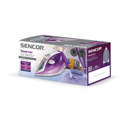 Праска Sencor, 2400Вт, 260мл, паровий удар -120гр, постійна пара - 30гр, Anti-calc, керам. підошва, фіолетовий (SSI5800VT)