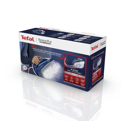Праска Tefal Easygliss Plus, 2500Вт, 270мл, паровий удар -220гр, постійна пара - 45гр, керам. підошва, синій (FV5735E0)