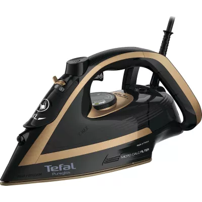 Праска Tefal Puregliss, 3000Вт, 270мл, паровий удар -280гр, постійна пара - 50гр, керам. підошва, чорно-мідний (FV8064E0)