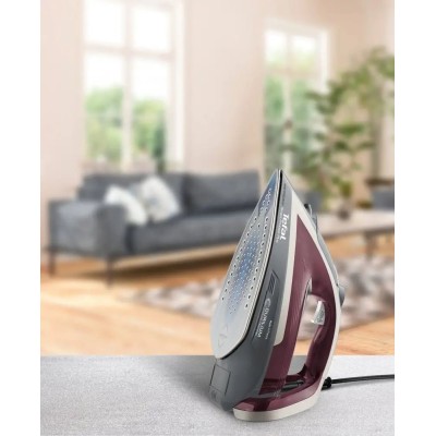 Праска Tefal Smart Protect Plus, 2800Вт, 270мл, паровий удар -260гр, постійна пара - 40гр, керам. підошва, сіро-бордовий (FV6870