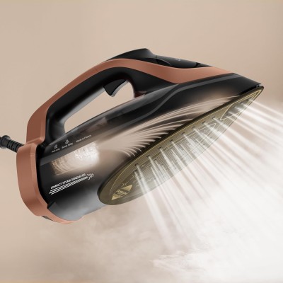Праска Tefal Ultimate Power Pro, 3200Вт, 350мл, паровий удар -300гр, постійна пара - 85гр, керам. підошва, чорно-золотий (FV9E50