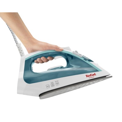 Праска Tefal Virtuo, 1800Вт, 200мл, паровий удар -80гр, постійна пара - 24гр, керам. підошва, біло-бірюзовий (FV1710E0)