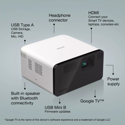 Проєктор Epson EF-21W FHD, 1000 lm, LASER, 1, Google TV, Diamond White (V11HB35040)