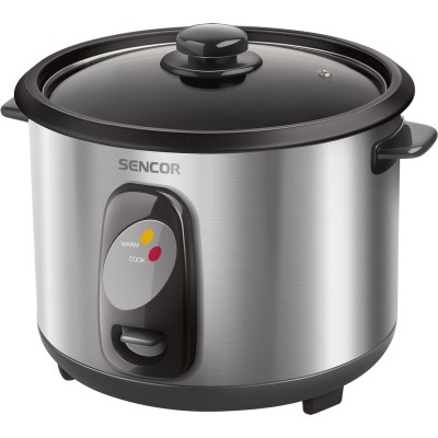 Рисоварка Sencor, 500Вт, чаша-1,5л, електр. керування , знімна кришка, нерж. сталь, сірий (SRM1550SS)