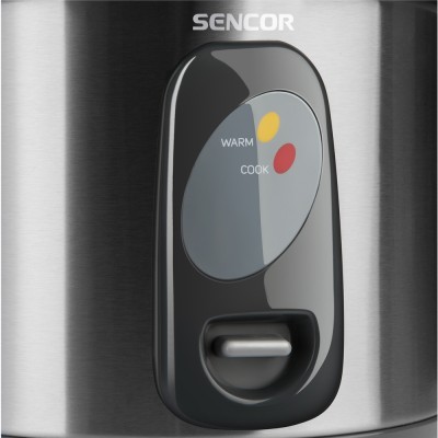 Рисоварка Sencor, 500Вт, чаша-1,5л, електр. керування , знімна кришка, нерж. сталь, сірий (SRM1550SS)