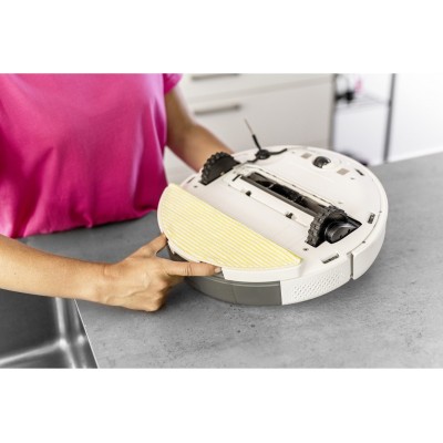Робот-пилосос Karcher RCV 5, h=9.7см, вологе прибирання, конт пил -0.330л, вода -0.240л, автон. робота до 120хв, білий (1.269-64