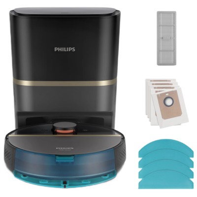 Робот-пилосос Philips Series 7000 , h=35см, вологе прибирання, конт пил -0.26л, вода -0.24л, автон. робота до 180хв, НЕРА 11, чо