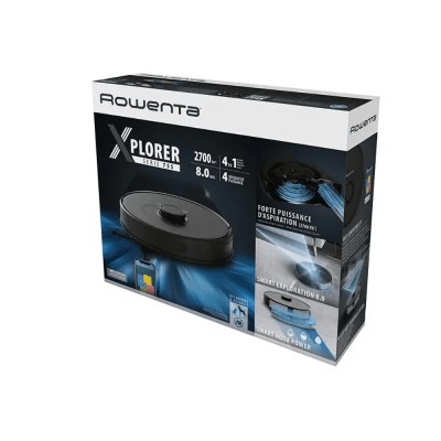 Робот-пилосос Rowenta X-Plorer Serie 75 S, h=9.5см, вологе прибирання, конт пил -0.4л, вода -0.3л, автон. робота до 120хв, НЕРА,