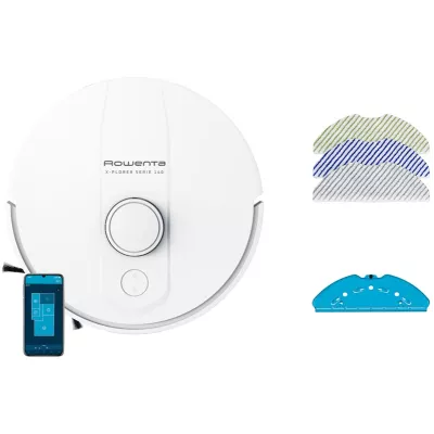 Робот-пилосос Rowenta миючий X-Plorer Serie 140 Total Care, 5000ПаВт, h=9.5см, 0.32л, конт пил -0.35л, вода - вологе прибирання,