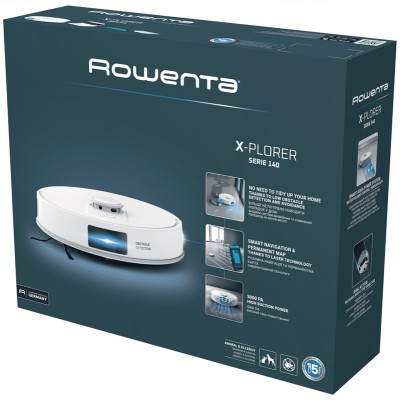 Робот-пилосос Rowenta миючий X-Plorer Serie 140 Total Care, 5000ПаВт, h=9.5см, 0.32л, конт пил -0.35л, вода - вологе прибирання,