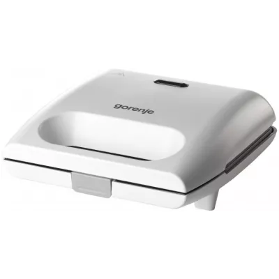 Сендвічмейкер Gorenje 700Вт, алюміній, 1 пластина-гриль , корпус-пластик, білий (SM701GCW)