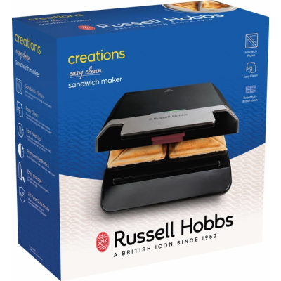 Сендвічмейкер Russell Hobbs, 750Вт, 1 пластина-сендвіч, корпус-пластик, чорний (26800-56)