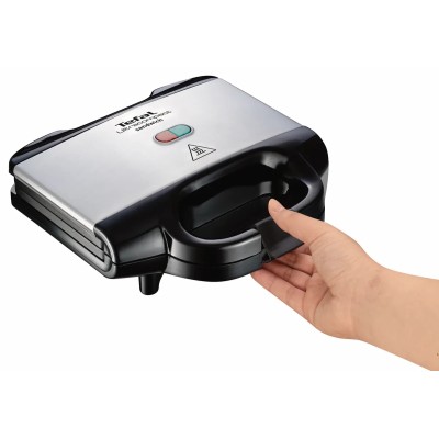 Сендвічмейкер Tefal Ultracompact 700Вт, 1 пластина-гриль, корпус-пластик, чорно-сріблястий (SM157236)