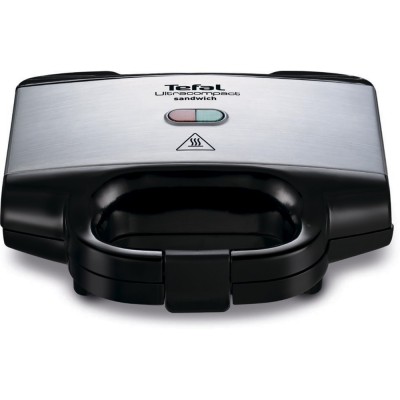 Сендвічмейкер Tefal Ultracompact 700Вт, 1 пластина-сендвіч, корпус-нержав.сталь/пластик, чорний (SM155212)
