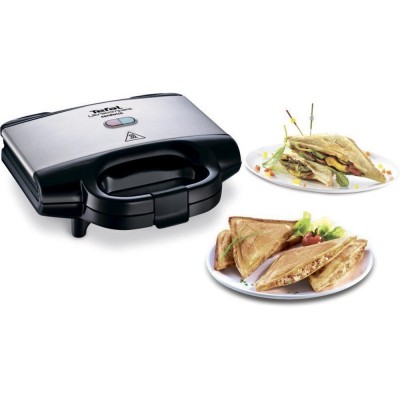 Сендвічмейкер Tefal Ultracompact 700Вт, 1 пластина-сендвіч, корпус-нержав.сталь/пластик, чорний (SM155212)