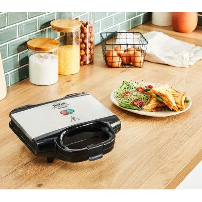 Сендвічмейкер Tefal Ultracompact 700Вт, 1 пластина-сендвіч, корпус-нержав.сталь/пластик, чорний (SM155212)