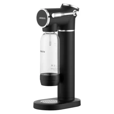 Сифон для газування води Ardesto, підключення балону- різьба, пляшка 1л, важіль, чорний