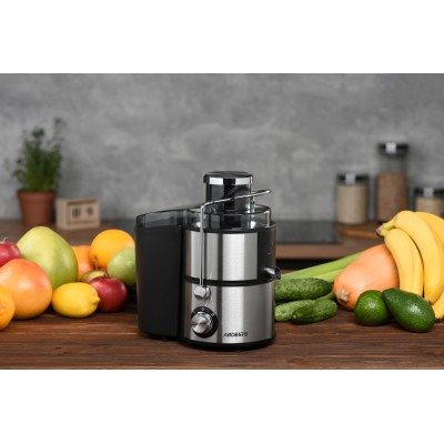 Соковитискач Ardesto відцентрований 1000Вт, чаша-0.5л, жмих-1.5л, пластик/метал, сріблясто-чорний (JEG-1000)