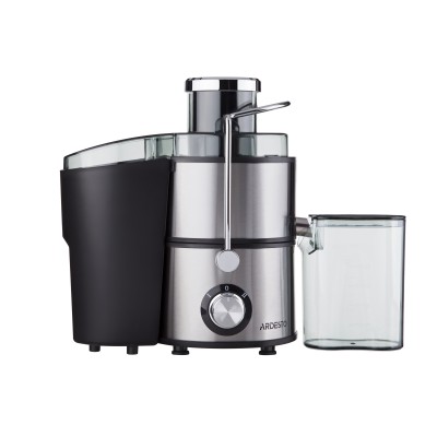 Соковитискач Ardesto відцентрований 1000Вт, чаша-0.5л, жмих-1.5л, пластик/метал, сріблясто-чорний (JEG-1000)