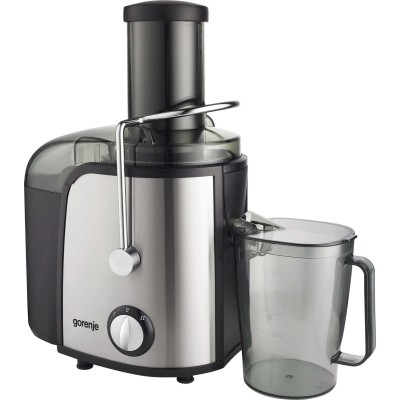 Соковитискач Gorenje відцентрований 800Вт, чаша-1.1л, жмих-1.5л, жолоб на ціле яблуко, пластик/метал, чорний (JC805EII)
