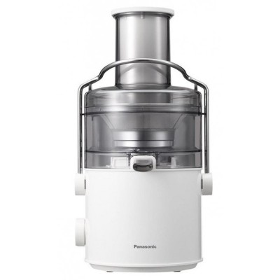 Соковитискач Panasonic відцентрований 1000Вт, чаша-1.5л, жмих-2л, жолоб на ціле яблуко, пластик/метал, білий (MJ-CB100WTQ)