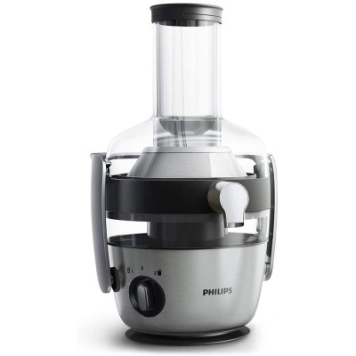 Соковитискач Philips Avance Collection відцентрований 1200Вт, чаша-1л, жмих-2.1л, жолоб на ціле яблуко, пластик/метал, сріблясти